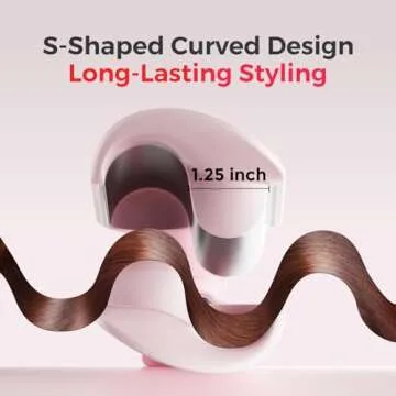 Waver Curling Iron LENA S12 Beach Waver Curling Wand, Hair Tool with 2 Barrels, Anti-Scald Protection, Adjustable Time & Temps, Dual Voltage, Titanium Coating for Effortless, Long-Lasting Waves