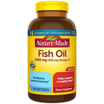 Nature Made Fish Oil 1000 mg Softgels for Heart Health