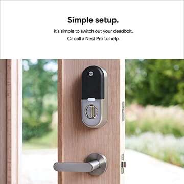 Google Nest x Yale Lock - Tamper-Proof Smart Lock for Keyless Entry - Keypad Deadbolt Lock for Front Door - Works with Nest Secure Alarm System - Satin Nickel (Renewed)
