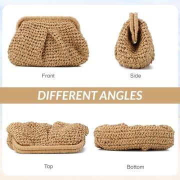 Freie Liebe Straw Clutch Purses for Women Small Woven Dumpling Bag Summer Beach Clutch Wicker Crossbody Purses