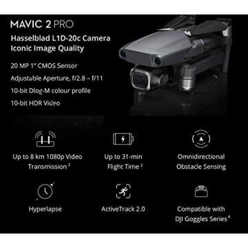 DJI Mavic 2 Pro (20 MP Hasselblad Camera) with Fly More Kit and with Most Wished for Accessories (3 Batteries, ND filters, iPad Mount, Extreme microSD Card and More)