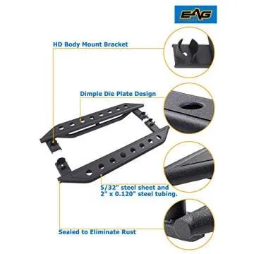 EAG Tube Rock Sliders for 18-22 Wrangler JL 2 Door