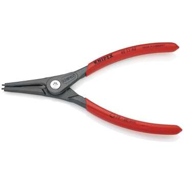 KNIPEX - 49 11 A2 Tools - Precision Circlip Pliers, External, Straight, 3/4-2 23/64" Shaft Dia. (491...