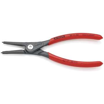 KNIPEX - 49 11 A2 Tools - Precision Circlip Pliers, External, Straight, 3/4-2 23/64" Shaft Dia. (4911A2)