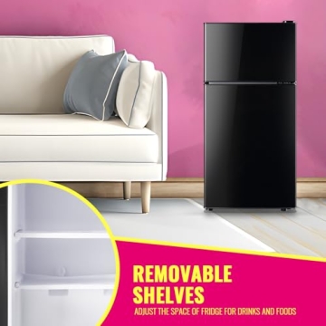 Mini Fridge with Top Freezer - 2.4 Cu.ft, Black