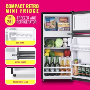 Mini Fridge with Top Freezer - 2.4 Cu.ft, Black