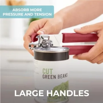 Ergonomic Stainless Steel Can Opener with Built-In Bottle Opener