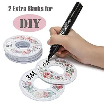 Baby Closet Size Dividers for Clothes - Set of 10 from Newborn to Toddler and 2 Blanks with Colored Box- Flower Designs Baby Closet Organizer for Nursery - Baby Clothes Organizer for Girl - [Floral]