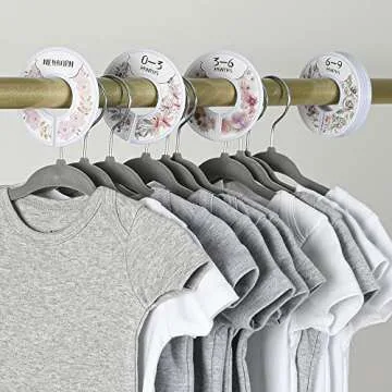 Baby Closet Size Dividers for Clothes - Set of 10 from Newborn to Toddler and 2 Blanks with Colored Box- Flower Designs Baby Closet Organizer for Nursery - Baby Clothes Organizer for Girl - [Floral]