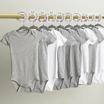 Baby Closet Size Dividers for Clothes - Set of 10 from Newborn to Toddler and 2 Blanks with Colored Box- Flower Designs Baby Closet Organizer for Nursery - Baby Clothes Organizer for Girl - [Floral]