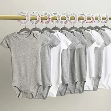 Baby Closet Size Dividers for Clothes - Set of 10 from Newborn to Toddler and 2 Blanks with Colored Box- Flower Designs Baby Closet Organizer for Nursery - Baby Clothes Organizer for Girl - [Floral]