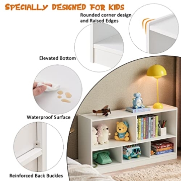 TOYMATE Kids Bookshelf Toy Organizer Safe Stylish Storage