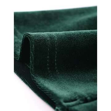 Allegra K Long Sleeve Shrug Top for Women's Lapel Collar Velvet Christmas Open Front Cropped Cardigan X-Small Dark Green