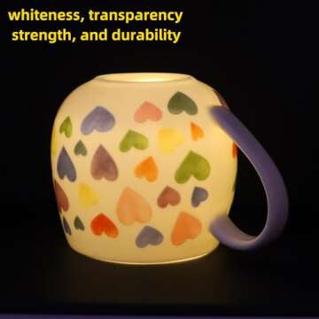 Glen Mila 11oz Cute Coffee Mugs for Women Bone China Coffee Mug Cute Mugs Christmas Mugs birthday Gifts for Mom Friends