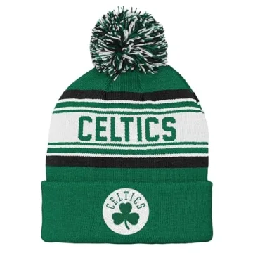 NBA Kids Cuffed Pom Beanie Hat - Boston Celtics