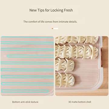 MANHONGYU 4-layer Food Storage Containers,Plastic Cookie Containers,Stackable Cookie Carrier, Dumpling Storage Box,Food Containers with Lids Airtight