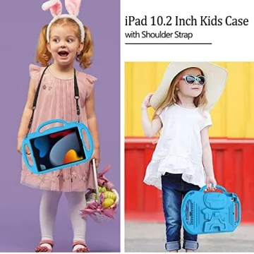 Durable Kids iPad 10.2 Case with Strap & Stand - Blue