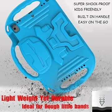 Durable Kids iPad 10.2 Case with Strap & Stand - Blue