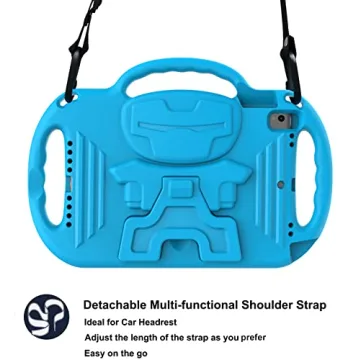 Durable Kids iPad 10.2 Case with Strap & Stand - Blue