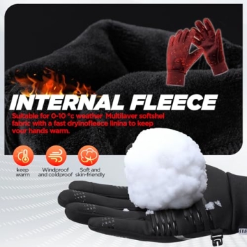 Thermal Gloves for Men Women - Lightweight Warm Touchscreen