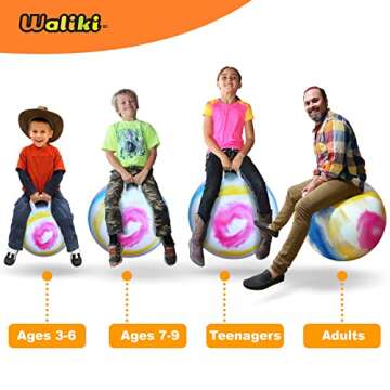 WALIKI Hopper Ball Toy for Boys & Girls Ages 3 4 5 6 Years Old | Tie-Dye Jumping Ball | 18" Hippity Hop Ball | Fun Birthday Gift