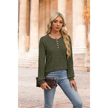 XIEERDUO Trendy Lightweight Women's Sweater with Front Buttons