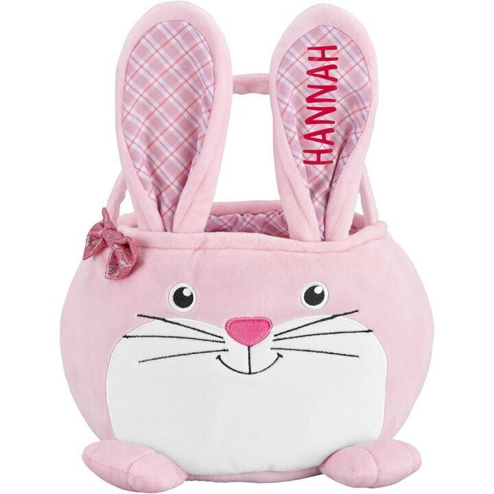 Personalized Pink Bunny Easter Basket for Kids