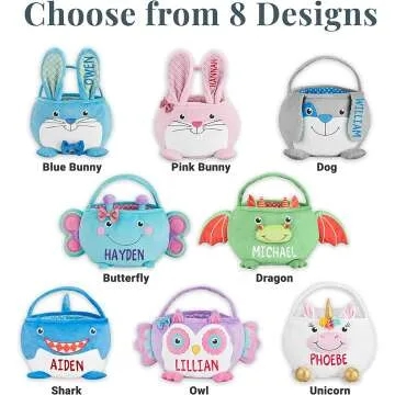 Personalized Pink Bunny Easter Basket for Kids