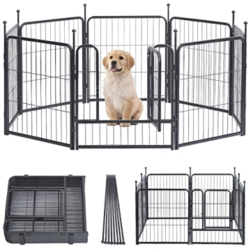 XDPET Foldable Metal Dog Playpen - Durable Indoor & Outdoor Pet Safety