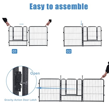 Durable Foldable Metal Dog Playpen for Indoor Outdoor Use