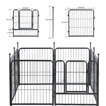 Durable Foldable Metal Dog Playpen for Indoor Outdoor Use