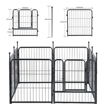 Durable Foldable Metal Dog Playpen for Indoor Outdoor Use