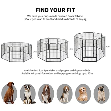 Durable Foldable Metal Dog Playpen for Indoor Outdoor Use