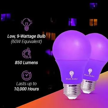 LED Purple Light Bulb - Bluex 2 Pack - E26 Base