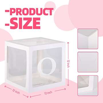 TECKED First Birthday Decorations For Boy Or Girl, 3 Pcs ONE Balloon Boxes For 1st Birthday, Baby Clear Blocks Party Decor With ONE Letters For Photoshoot Props, Cake Smash Backdrop