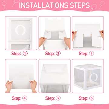 TECKED First Birthday Decorations For Boy Or Girl, 3 Pcs ONE Balloon Boxes For 1st Birthday, Baby Clear Blocks Party Decor With ONE Letters For Photoshoot Props, Cake Smash Backdrop