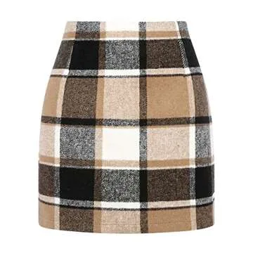 Kinghua Wool Plaid Skirt - Luxurious Warmth Meets Chic Style