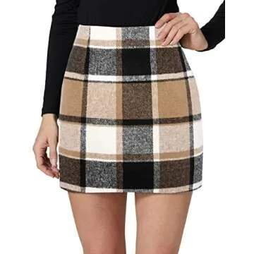 Stylish Kinghua Wool Plaid Skirt for Winter Fashion