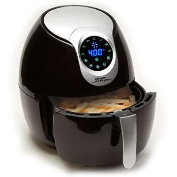Power Air Fryer XL 3.4 QT Black - Turbo Cyclonic Airfryer With Rapid Air Technology For Less or No O...