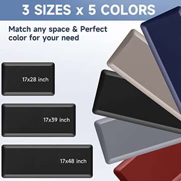 StepRite 4/5 Inch Thick Kitchen Mat Anti Fatigue Mat Kitchen Rugs Kitchen Decor Non-Slip, Stain Resistant, Waterproof Kitchen Mats Desk Mat for Kitchen, Office, Workshop, Black, 17'' x 39''