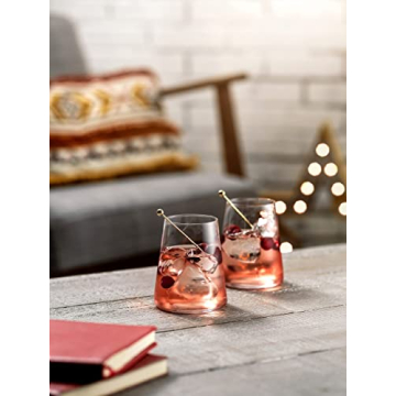 Premium BENETI Stemless Wine Glasses Set of 4