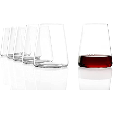 Premium BENETI Stemless Wine Glasses Set of 4