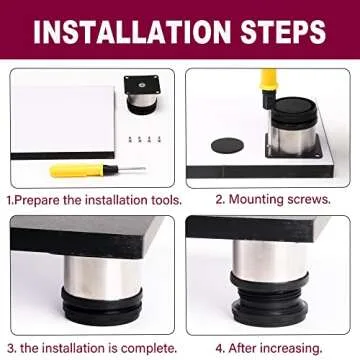 BQLZR Adjustable Stainless Steel Furniture Legs Pack of 4