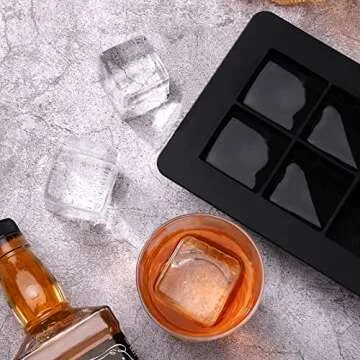 Ticent Ice Cube Trays Set: Silicone Sphere & Square Molds for Cocktails