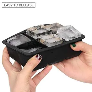 Ticent Silicone Ice Cube Trays Set for Cocktails & Whiskey