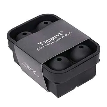 Ticent Silicone Ice Cube Trays Set for Cocktails & Whiskey