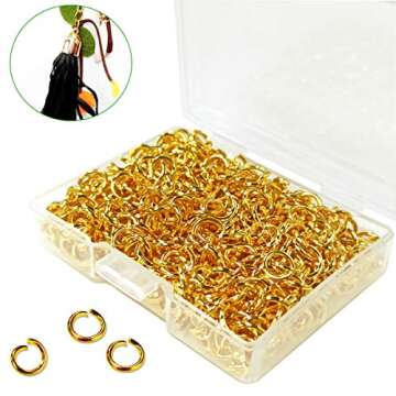 600 Pcs Gold Plated Jump Rings Split Rings Circle Clasp Connecting Rings Jewelry Necklace Bracelet P...