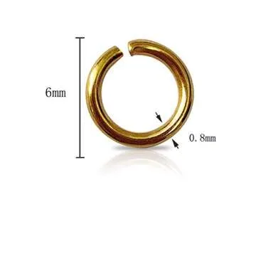 600 Pcs Gold Plated Jump Rings Split Rings Circle Clasp Connecting Rings Jewelry Necklace Bracelet Pendant Choker Charm Loops DIY Craft Earring Making Supplies (6 mm)