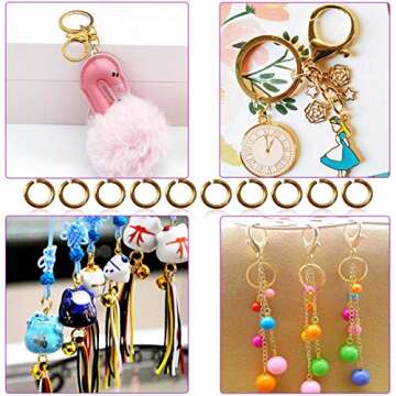 600 Pcs Gold Plated Jump Rings Split Rings Circle Clasp Connecting Rings Jewelry Necklace Bracelet Pendant Choker Charm Loops DIY Craft Earring Making Supplies (6 mm)