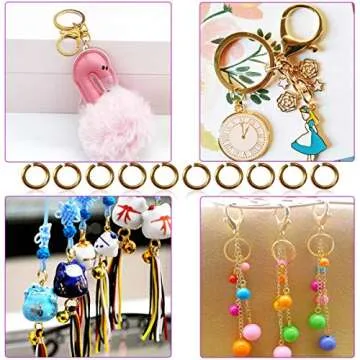 600 Pcs Gold Plated Jump Rings Split Rings Circle Clasp Connecting Rings Jewelry Necklace Bracelet Pendant Choker Charm Loops DIY Craft Earring Making Supplies (6 mm)